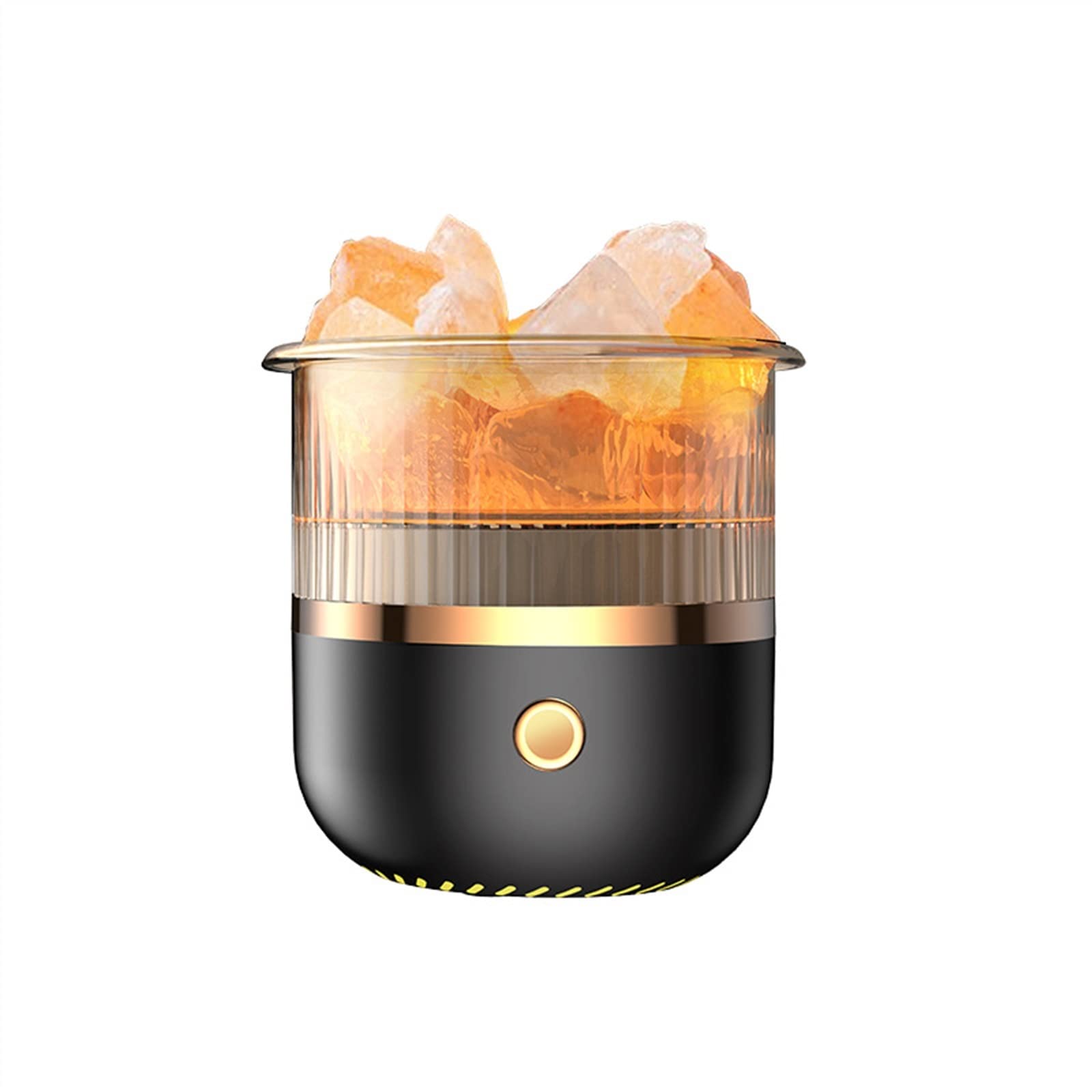 Humidificadores Humidificador de aire USB, difusor de Aroma, piedra de cristal, aceite esencial ultrasónico eléctrico, humidificador de aire for aromaterapia con luz LED de 7 colores para el dormitori