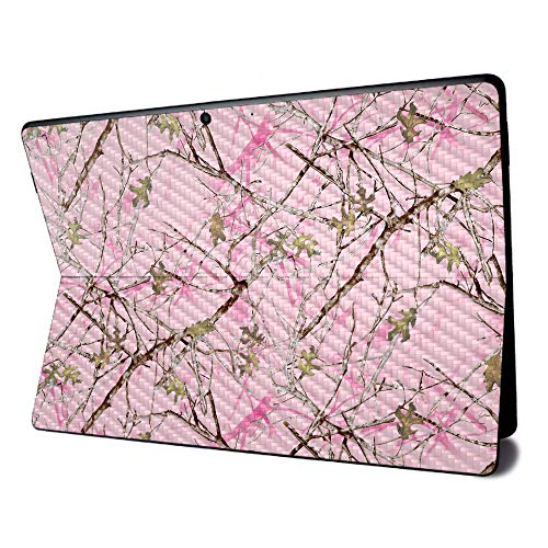 Image of MightySkins Carbon Fiber Skin for Microsoft Surface Pro X - Conceal Pink | Textured Carbon Fiber Finish | Easy to Apply, Remove, and Change Styles | Made in The USA