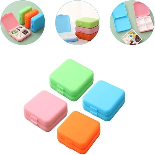 Miniatura 5 de iplusmile Organizador de pastillas de viaje, 8 unidades, caja organizadora pequeña, contenedor de viaje, portátil, diario, mini estuche para