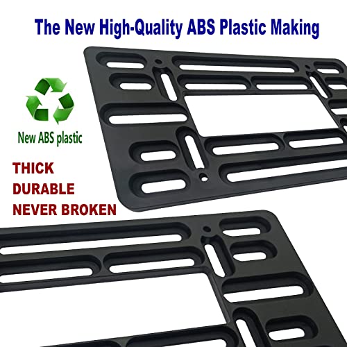 Aootf Front License Plate Bracket- Universal Front Bumper License Plate Mounting Kit, Car Tag Holder Adapter & Black Aluminum Plate Cover, Anti-Theft Lock Screw Bolt Caps, For Us Vehicle Trailer Truck #TOP2