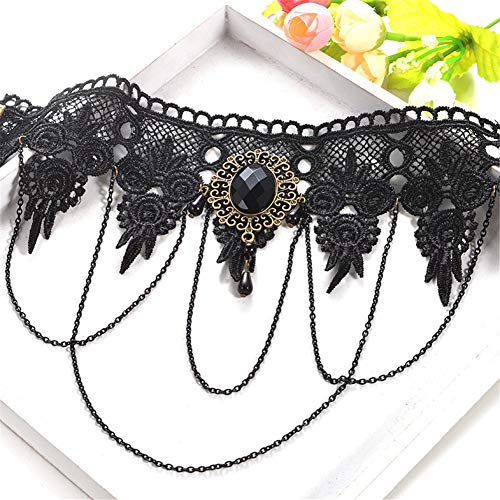 HMOOY Punk Rock Wedding Party Handmade Lace Choker...