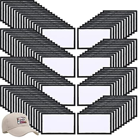 150 Pcs Sublimation Patches Iron on Blank Patches Repair Patches Sublimation Blank Hat Patch for DIY Crafts Hats Clothes Backpacks Uniforms (Rectangle) Cover