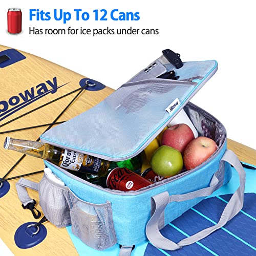 Uboway Paddle Board Accessories - Large Paddle Board Cooler with Side Pouches for Water Bottles, Waterproof SUP Cooler Deck Bag with Top Mesh Pocket, Paddle Board Cooler Bag, Insulated Kayak Cooler