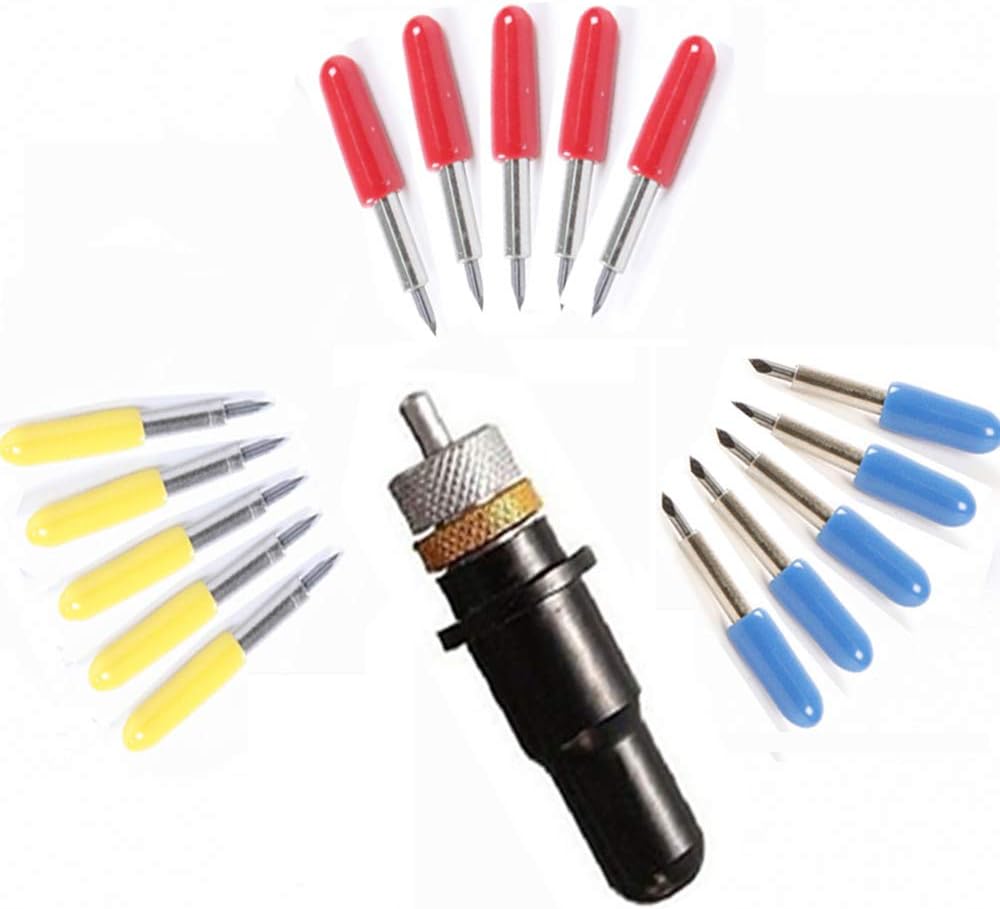 F.L.S 15pcs 30/45/60 Degree Roland Vinyl Cutter Cutting Plotter Blade with Blade Holder