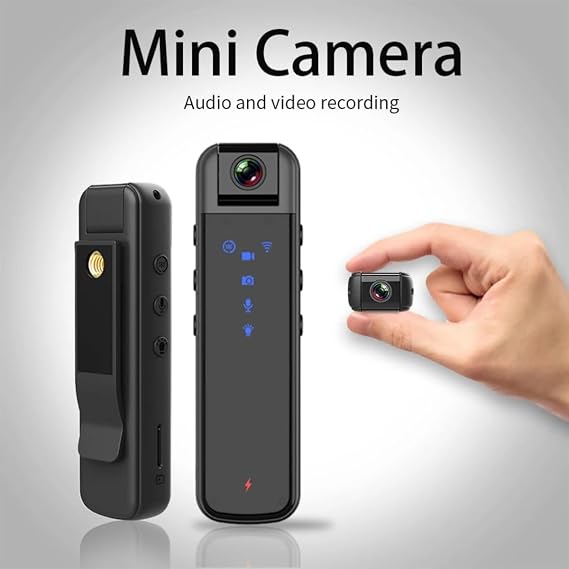 Portable 1080P WiFi Mini Camera: 180° Rotating Lens, 150° Super Wide Angle, Built-in WiFi Hotspot for Sports, Police, Outdoor Recording Camera Only