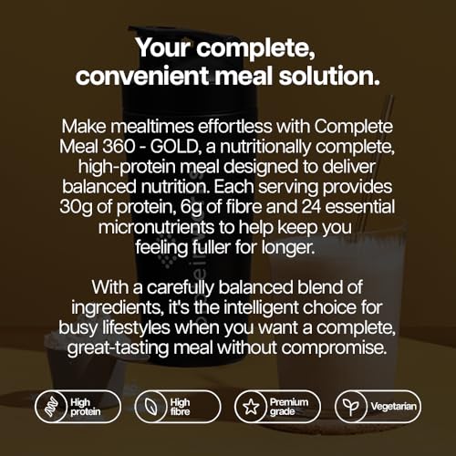 Protein Works | Complete Meal 360 - GOLD Innovation, Premium Meal Replacement Shake, High Protein, 165 Health Benefits, 24 Vitamins & Minerals, Omega 3, Strawberries 'n' Cream, 5 Meals, 500g - Image 4