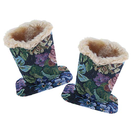 2X, Deep Flower Eyeglasses Holder Stand Cases, Plush Lined Protective Glasses Cases for Desks or Nightstands