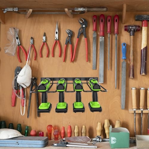 Support mural pour perceuse sans fil et etagere rangement atelier - 7