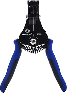 Southwire Automatic Stripper Tool - Strips 8-18 AWG Solid & 10-20 AWG Stranded Wires - Smooth One-Step Action - Spring-Loaded Return - Wire Stripper for Home Wiring