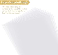 Vista 6 de Yulejo 8 cestas vacías para regalos, cesta tejida de 9 x 7 x 3 pulgadas con 12 lazos coloridos y 12 bolsas de regalo, alimentos, frutas, verduras