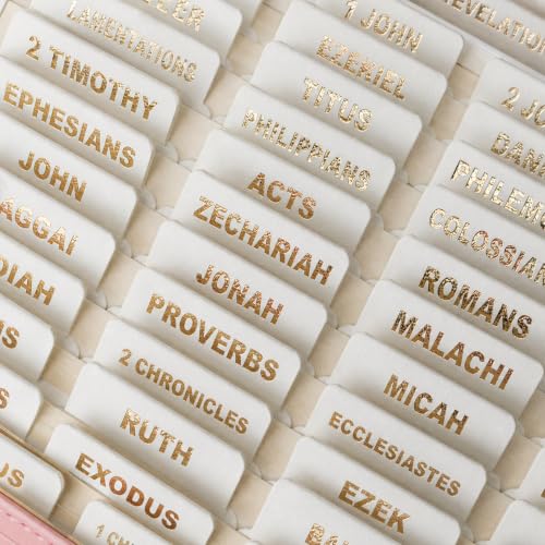 Image of UPAFEXXI-Leather Bible Tabs for Women and Men, Gold Foil Lettering(White)