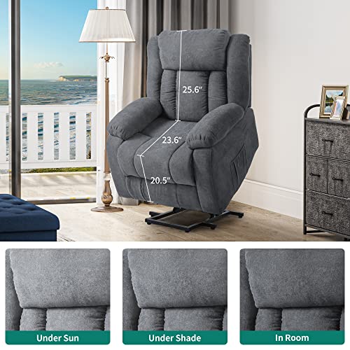 Yitahome Power Lift Recliner Chair For Elderly, Lift Chair With Heat And Massage, Ergonomic Fabric Recliner Chair Sofa With 2 Side Pockets & Remote Control For Living Room (Gray) #TOP6