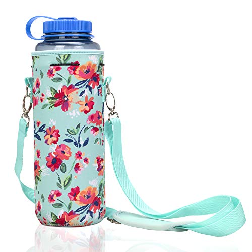 Made Easy Kit Insulated Water Bottle Carrier – Neoprene Bottle Sling - Adjustable Strap – Protective Sleeve Stainless Steel & Plastic – Travel, Hiking & Everyday (Teal, Tall & Large 48oz)