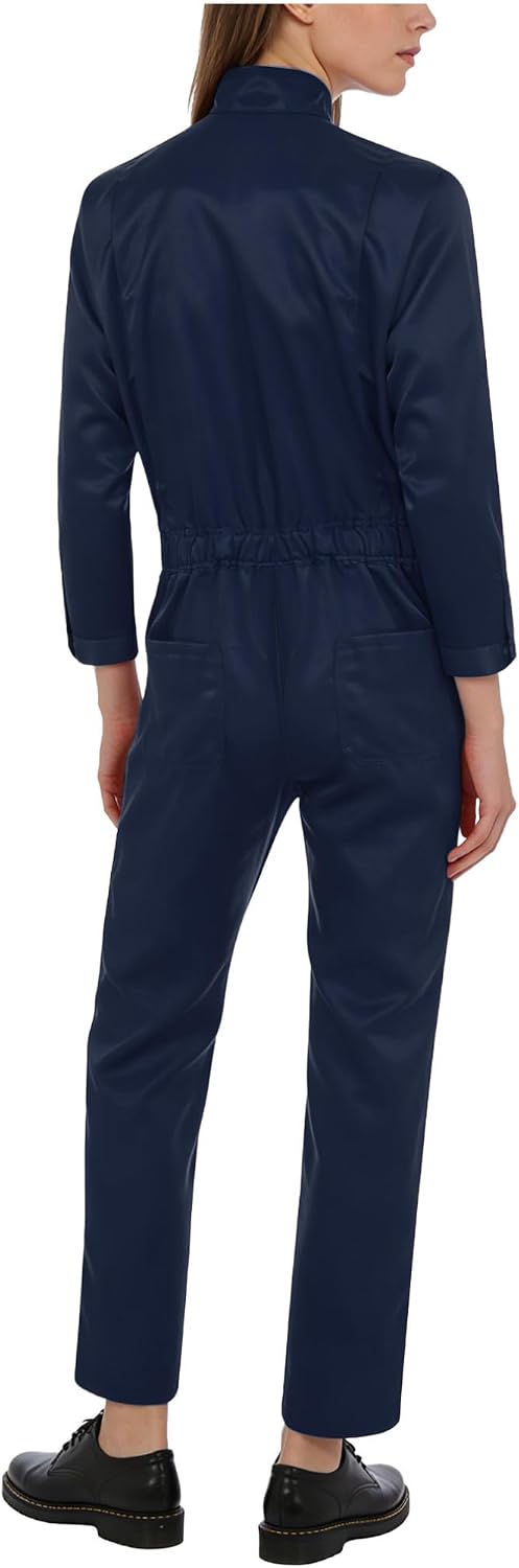 FEESHOW Women Mens Zipper Front Boiler Suit Working Coveralls Mechanic Jumpsuit Coveralls Work Jumpsuit