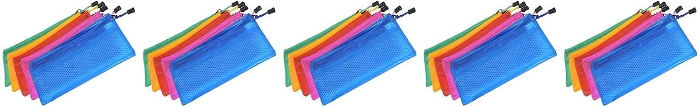 Multipurpose Waterproof Zipper Pouches Document Holder/Pen Pencil Case/Stationery Storage Bags/Cosmetic Pouch/Travel Organizer (Multicolour, Small Size) (Pack of 25)