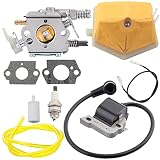 Carburetor Ignition Coil for Husqvarna 51 55 Chainsaw WT-170-1 WT-170 503281504 with Air Filter Fuel