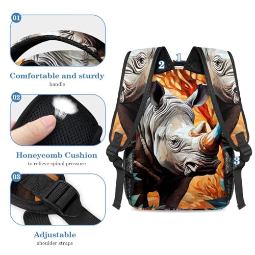 Sac à dos mosaïque rhino idéal pour le collège et les sorties - 4