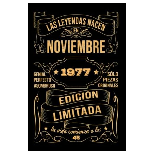 Cumpleaños Vintage Leyendas Nacen en Noviembre 1977: Regalo de 45 cumpleaños para mujeres y hombres, regalo de 45 cumpleaños para él/ella, Cuaderno Diario | regalos de noviembre
