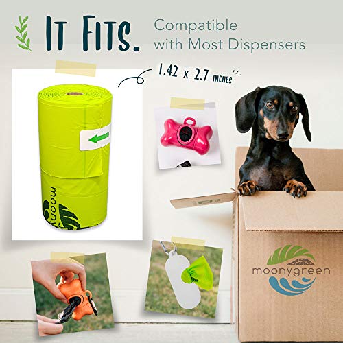 Moonygreen Compostable Bags Bundle Contains Dog Poop Bag With Dispenser And Moonygreen Compostable Trash Bags 3 Gallon, 100 Count, 11.35 Liter #TOP5