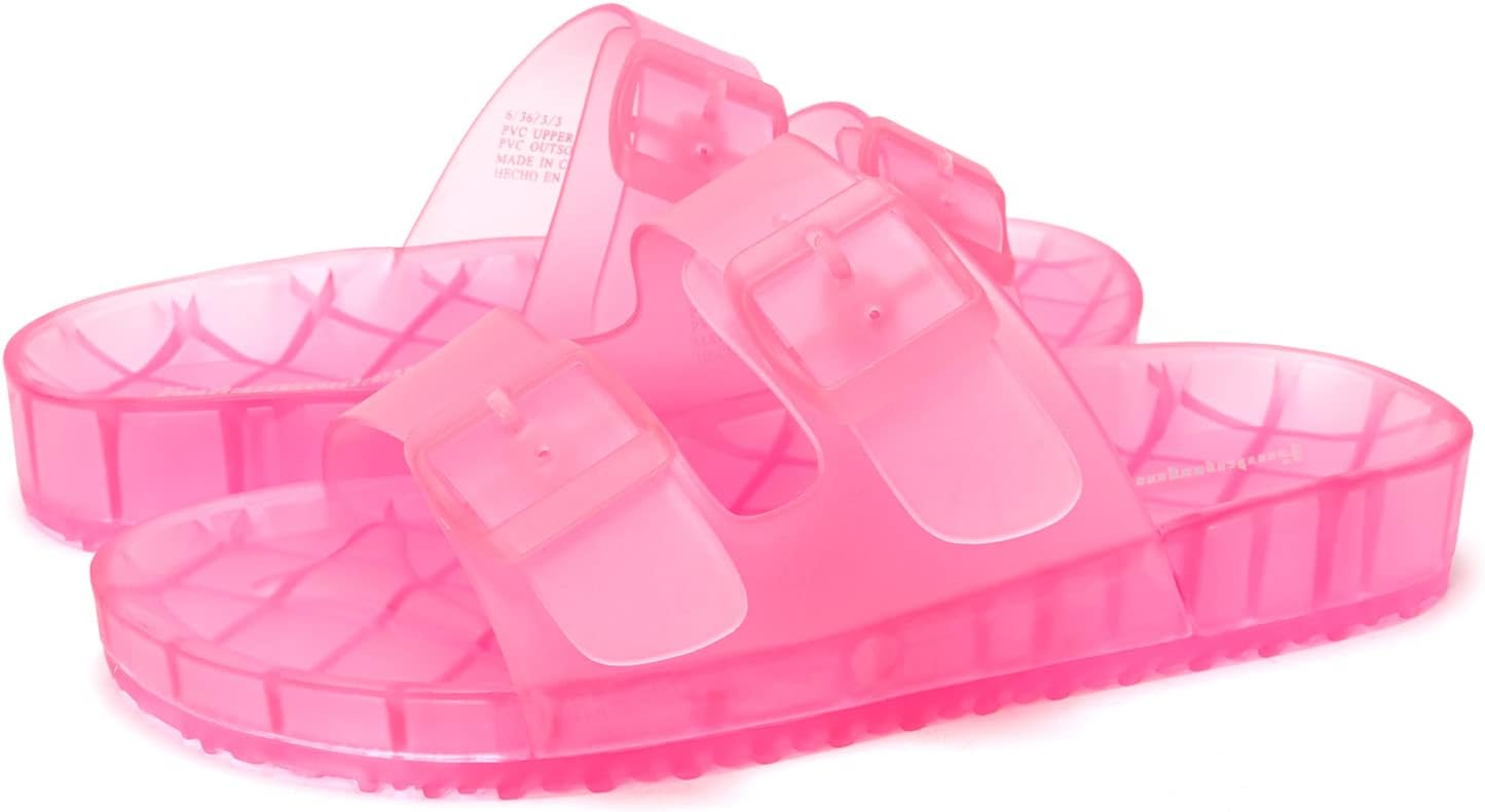 FUNKYMONKEY Women's Comfort Slides Double Buckle Adjustable EVA Flat Sandals - Image 5