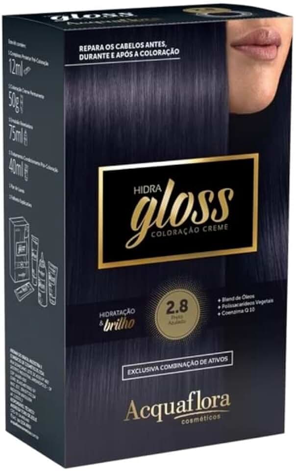 2.8 Preto Azulado Kit Coloracao Hidra Gloss Acquaflora