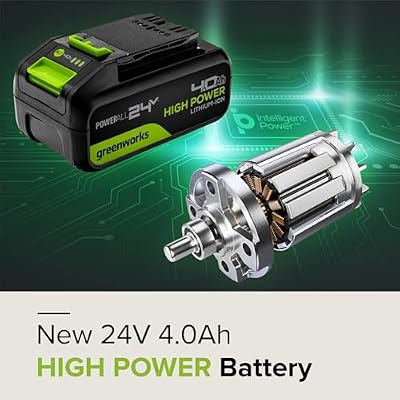 Greenworks 24V 4.0Ah Lithium-Ion High-Power Battery, Upgraded with 35% Power Boost (Genuine Greenworks Battery/ 150+ Compatible Tools)