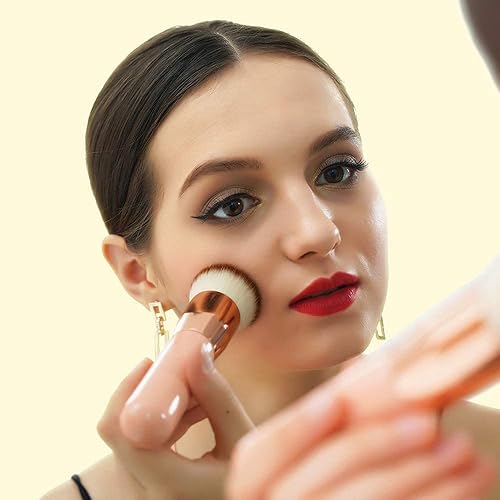 Miniatura 8 de DUcare Brocha de base Kabuki de parte superior plana + pinceles Kabuki angulares + pinceles correctores