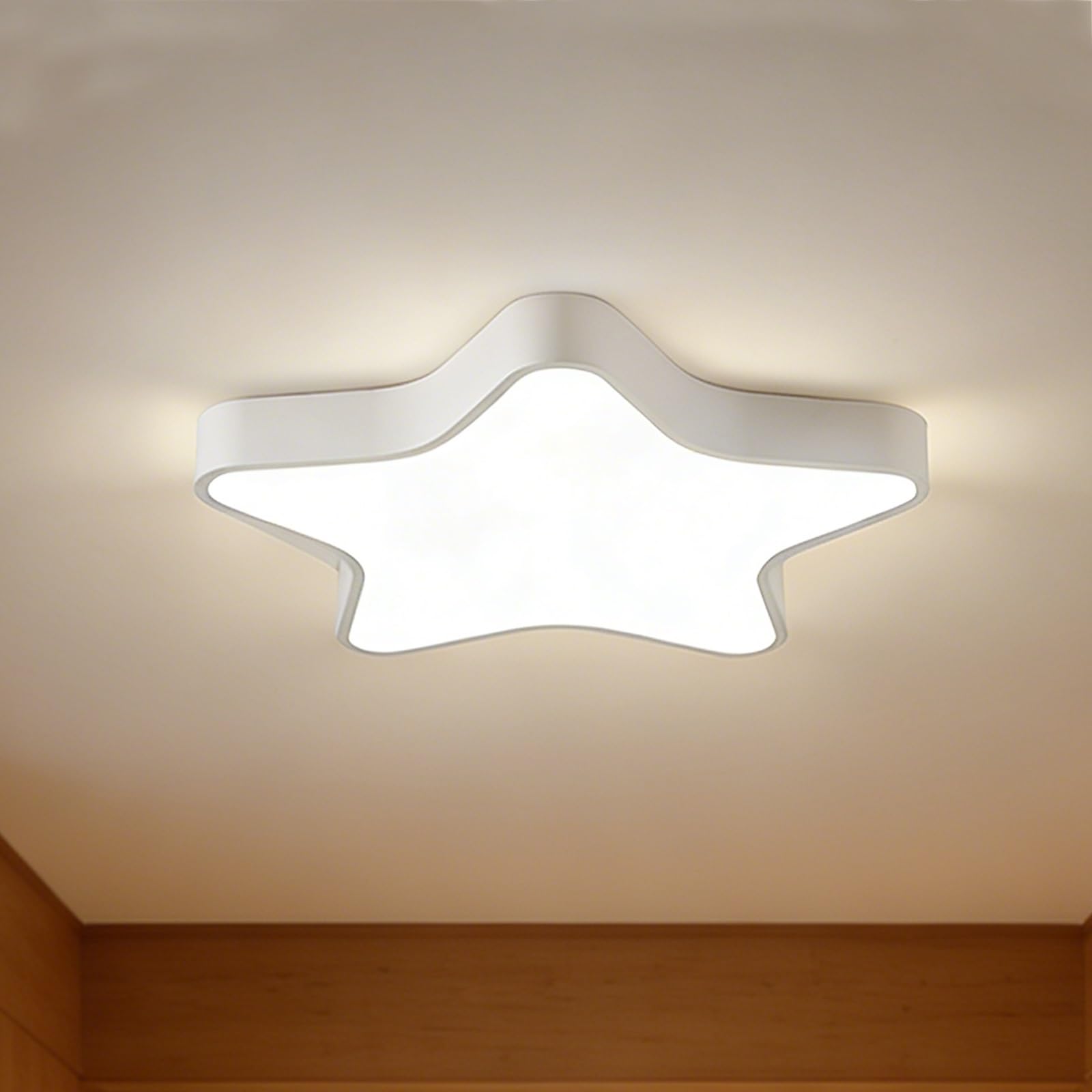 24W LED Ceiling Light, Dimming Modern Star-Shaped Lamp Acrylic Panel Lighting Fixture for Kitchen, Foyer, Bedroom, Corridor, Dining Room, Study(White,17.8in/45cm)