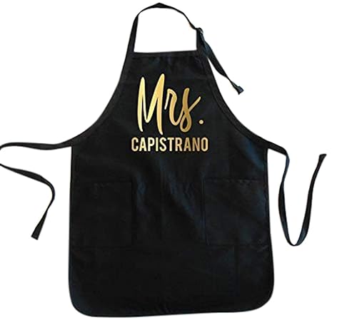 Mrs. Last Name ApronCute Bridal Shower GiftCustom ApronRose Gold Mrs. Est ApronCustom Wedding Date GiftMrs. ApronPersonalized ApronNewlywed