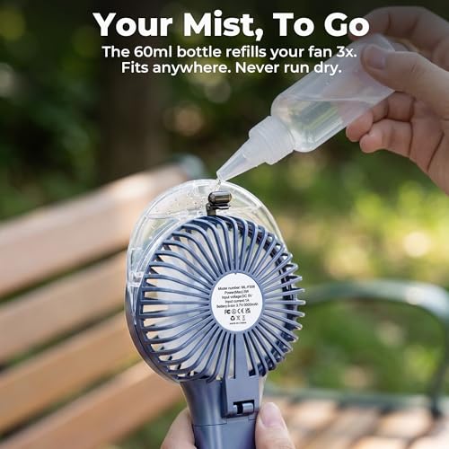 Handheld Misting Fan with Mister, Mothers Day Gifts for Mom, Birthday Gifts for Girls Women Men, Mini Portable Cooling Fan Rechargeable, Essentials for Travel Beach Vacation Cruise 2026 New