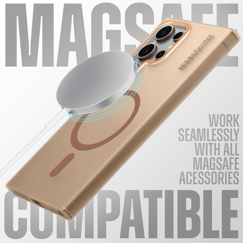 Image of Mr. Case Back Cover for Samsung S25 Ultra 5G Sleek Frosted Translucent Back with Wireless Charging Support | Anti-Scratch Shockproof Phone Case - Brown