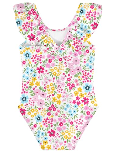 Image of Girls One Piece Swimsuits Toddler Cute Ruffle Bathing Suits Quick Dry Beach Swimwear Size 2-7 Years