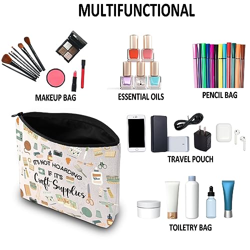 G2TUP Crafter Gift It's Not Hoarding If It's Craft Supplies Makeup Bag Crafting Lover Cosmetic Bag Sewing Lover Gift (Craft Supplies MB)4