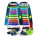 DIAGONAL ONE No Tie Shoelaces for Kids and Adults - Elastic Silicone Shoe Laces to Replace Your Shoe Strings. 20 Slip On Tieless Flat Silicon Sneakers Laces (Multicolor)