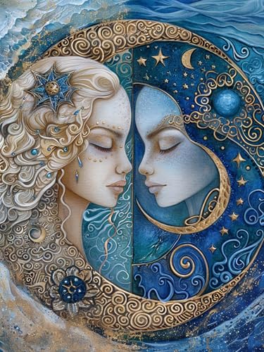 Reofrey Diamond Painting Kit Taladro Completo Belleza, Rhinestone Cuadros Diamantes 5D Punto De Cruz Diamante, Cruz Bordado Bricolaje Lienzo Craft Hogar Pared Manualidades 30x40cm