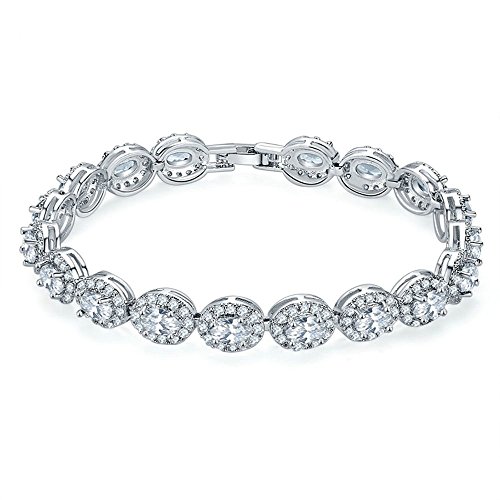 Bracelet blanc pour femme YSJNGF en zircon de haute qualité 17CM