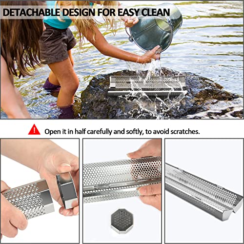 Smoke Tube, Otvafava Upgraded Detachable 12'' Smoke Tube With Cap For Pellet Grill, Stainless Steel Hexagon Bbq Wood Pellet Smoker Tube For Any Grill Or Smoker, Hot Or Cold Smoking, Easy To Clean #TOP3