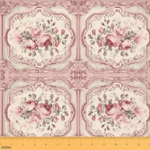 Erosebridal Country Floral Upholstery Fabric for Chairs,Fabric By The Yard