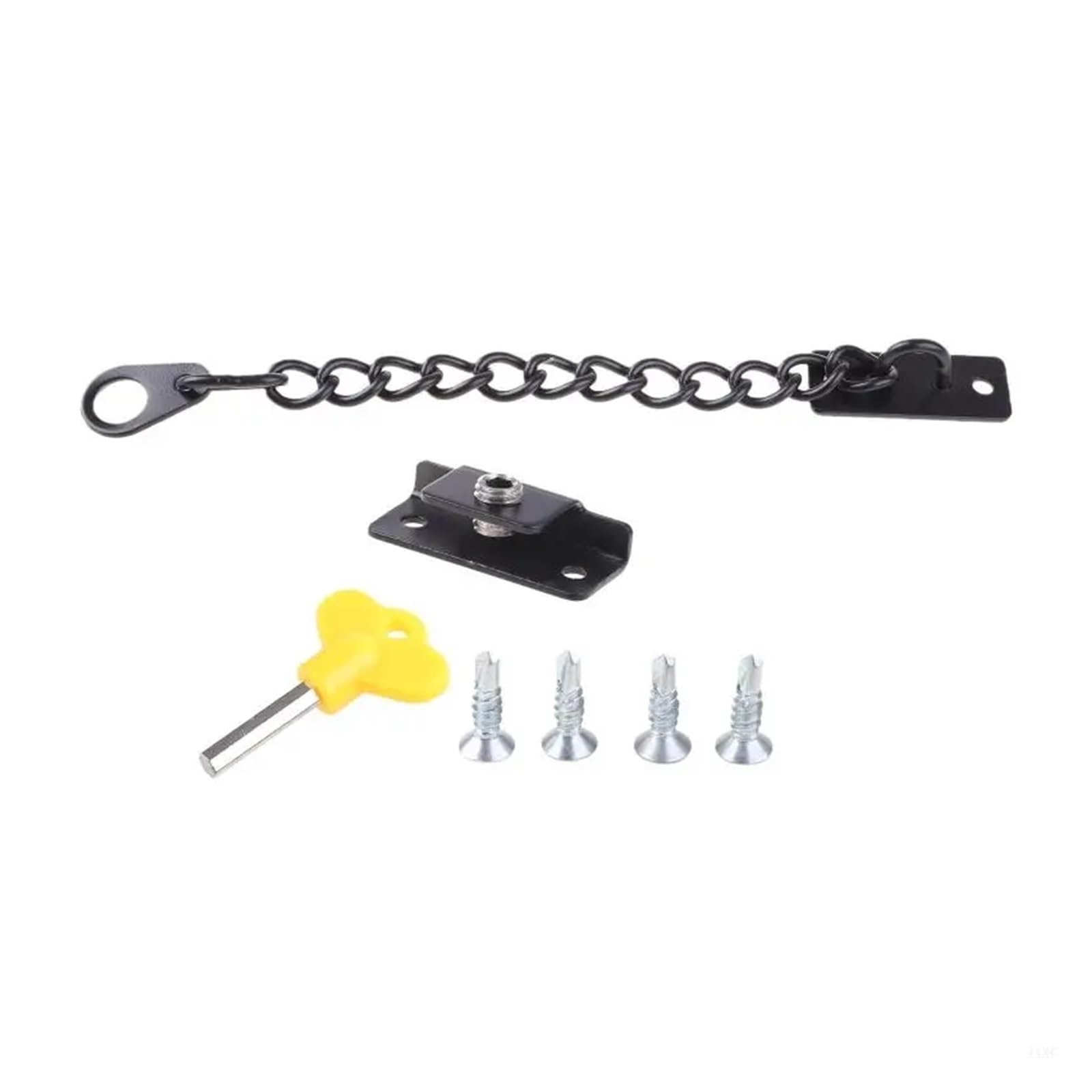 Jfnklfg Black Stainless Steel Window Chain Lock Sliding Limiter Stop Door Restrictor For Home Office(Black)