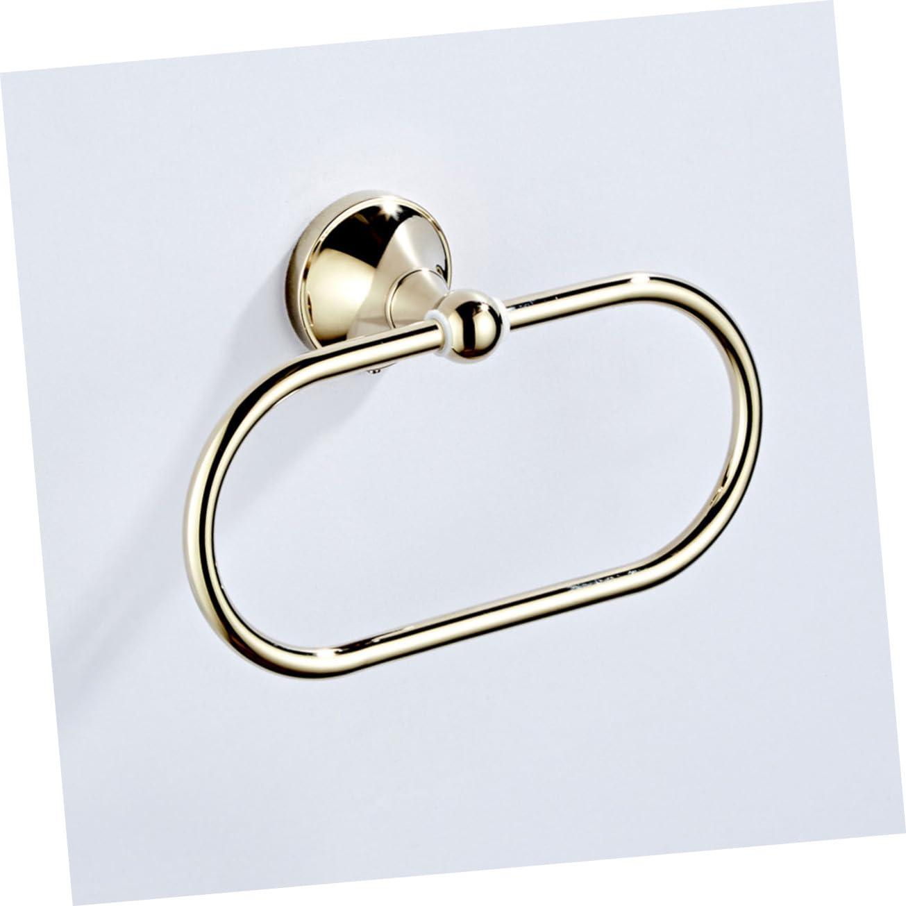 Toallero Anillo Ovalado Dorado Montado Pared Soporte Toallas Cocina y Baño Diseño Moderno y Sencillo Material Resistente y Ecológico Fácil Instalación sin Instrucciones