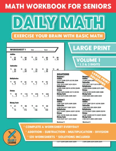 Daily Math - Math Workbook For Seniors: Exercise Your Brain With Basic Math | Mathematics Learning Activity Worksheets For Senior Citizens | Volume 1