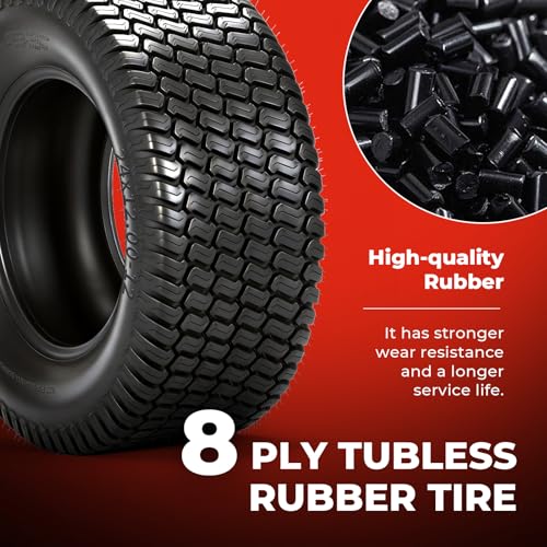 MOTOOS 24x12.00-12 Lawn Mower Tires, 24x12x12 Heavy Duty Turf Saver Tires for Lawnmower Garden Tractor Golf Cart, 8PR Tubeless, Set of 2