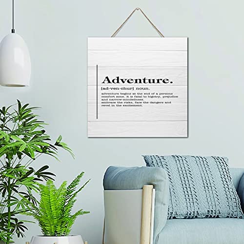 Décoration murale en bois avec dictons Adventure pour maison et bureau