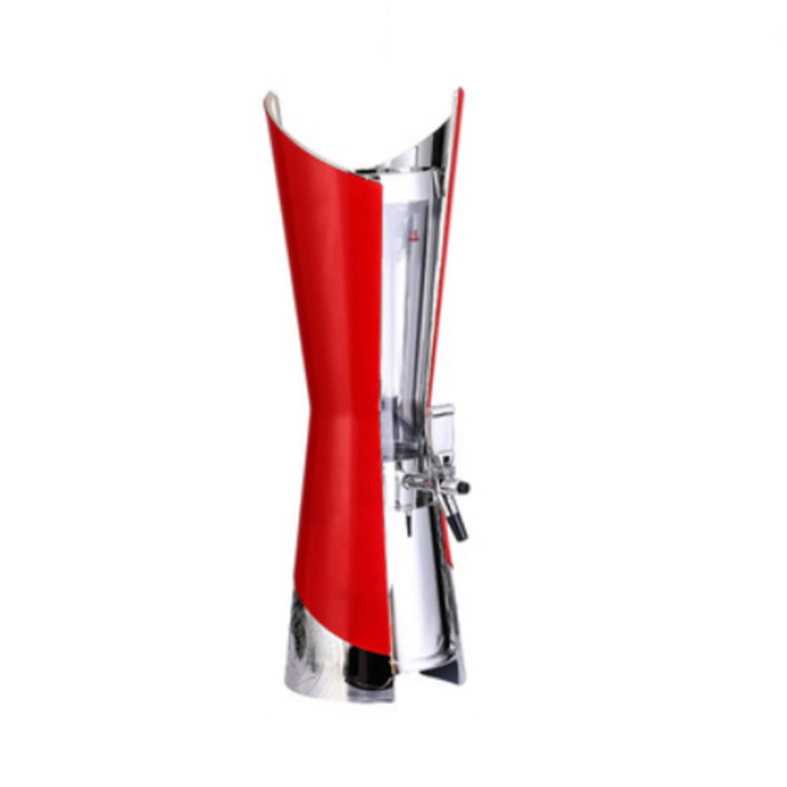 Torretta Per Birra Da 3 Litri Con Tubo Di Ghiaccio, Dispenser Per Bevande Rosso E Argento, Per Feste E Bar