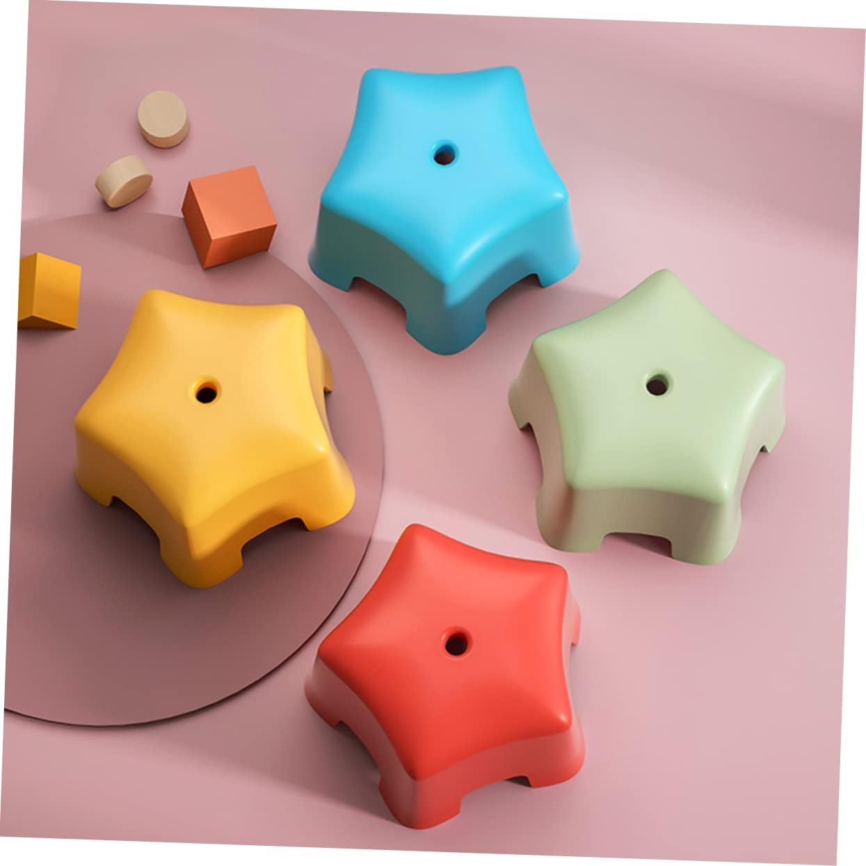 Cabilock Non-Slip Plastic Stool Sea-Star Shape Boys and Girls Bathroom Step Stool Home Use