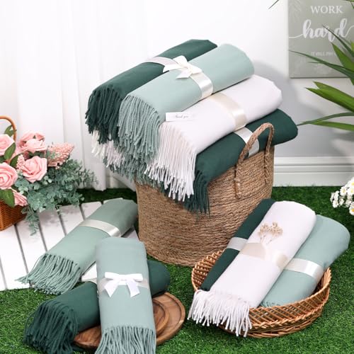 12 Pack Wedding Pashmina Shawls Wraps Bulk 79 x 27 Scarf for Guests Wedding Favor Bridal Shawls Gift Outdoor4