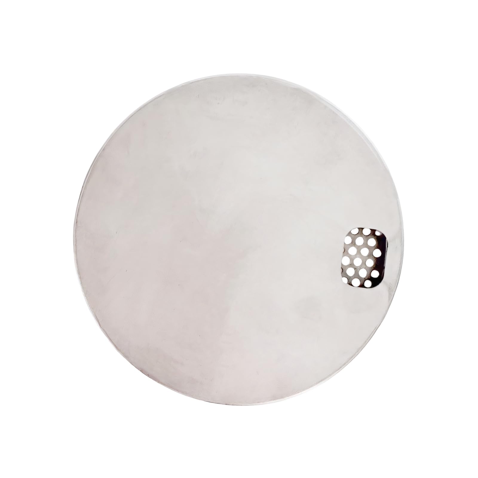 fexxkg Apiary Escape Round Stainless Steel 12cm Disc with Perforated Outlet, Silver Entrance Accessory for Colony Box Maintenance and Setup