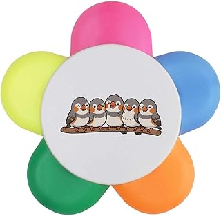 Azeeda 'Perched Zebra Finches' Flower Shape H...