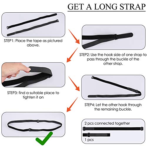 LACE INN 4-Pack Adjustable Bike Straps for Rack Wheel Stabilizer, Reusable Bicycle Velcro Tie Down Stretch Straps Replacement, 1 Inch Wide Velcro Straps to Keep The Bicycle Wheel from Spinning