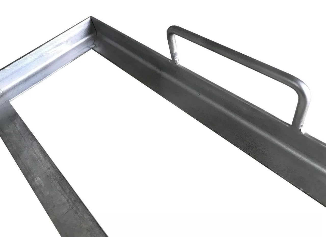 Telaio in Acciaio Zincato per Pietra Lavica, Supporto con Manici, 3 cm di Spessore (65x65)